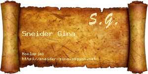 Sneider Gina névjegykártya